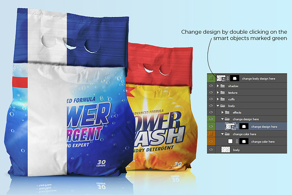 Download Washing Powder Bag Packaging Mockup Creative Market