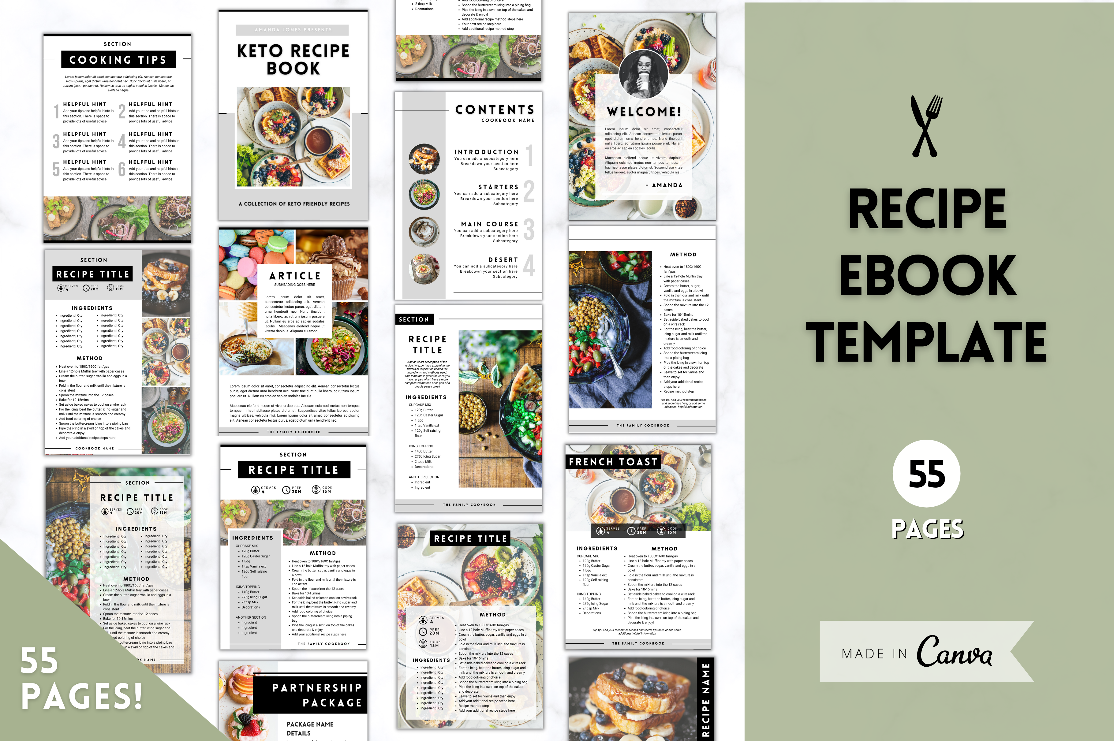 Recipe Book Template Cookbook Layout Creative Market