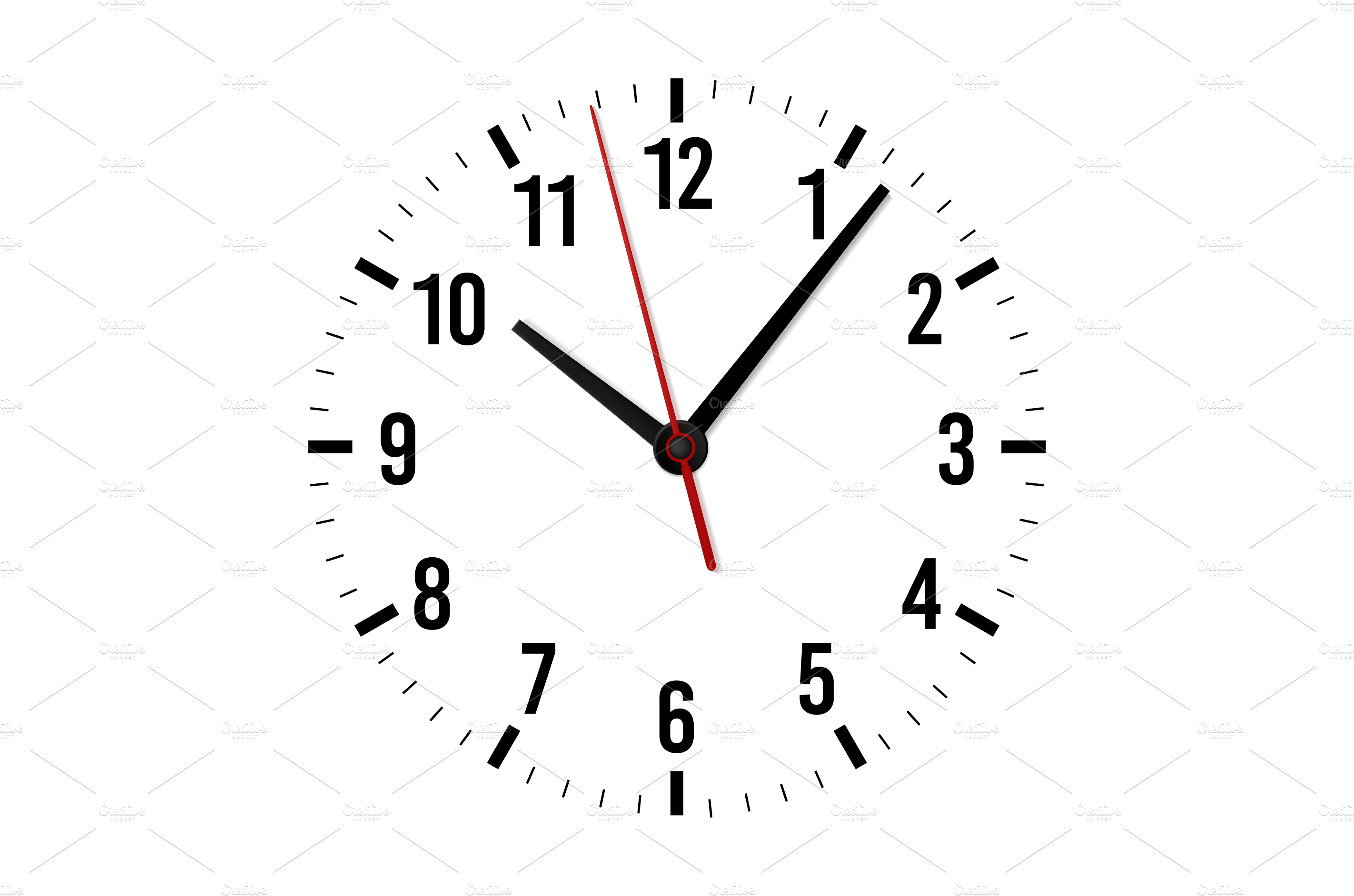 Mockup clock face. Minute hour and Decorative Illustrations