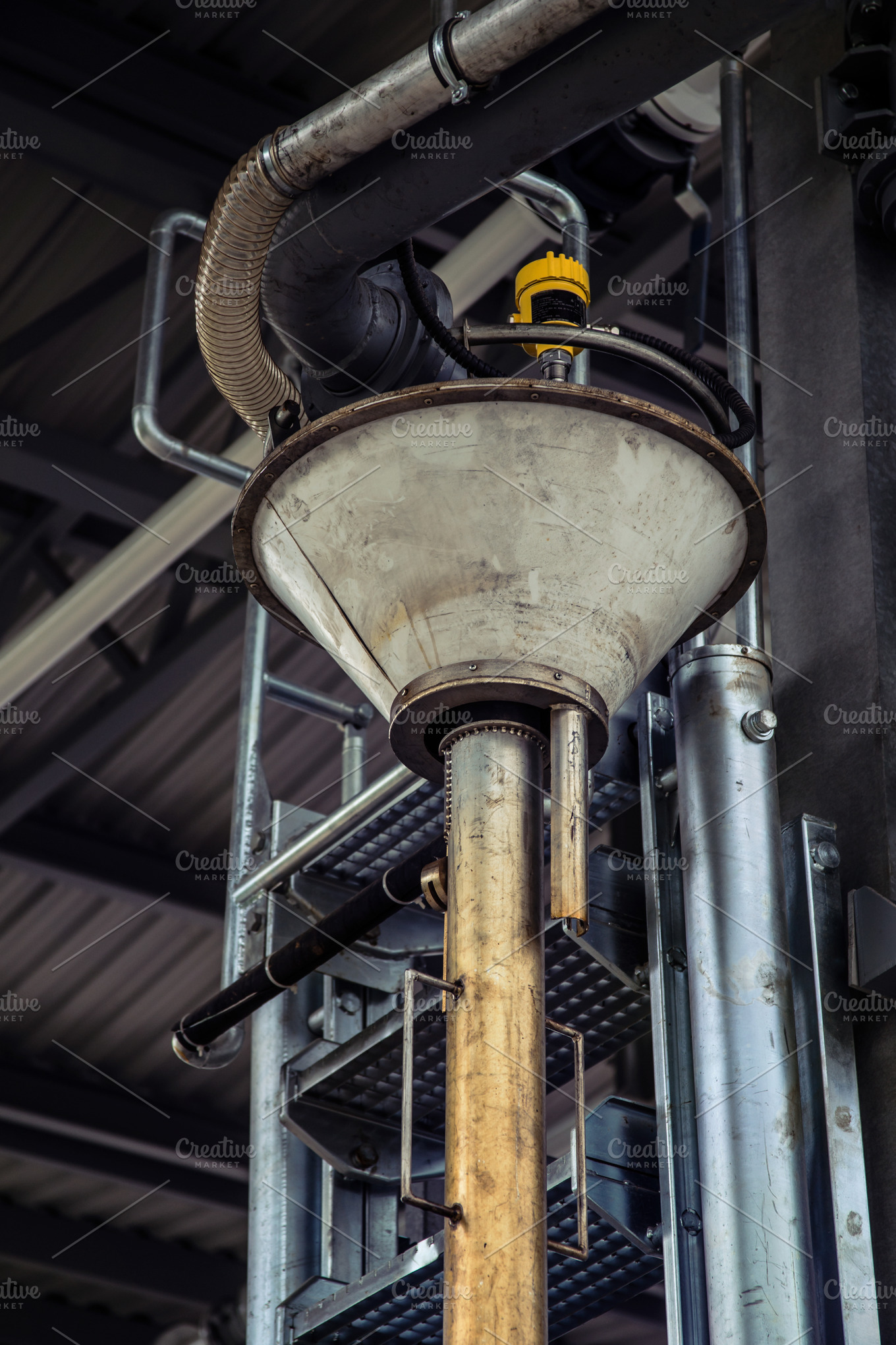 pipe with funnel to drain the fuel Stock Photos Creative Market