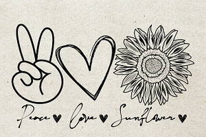 Free Free Peace Love Sunflower Svg Free