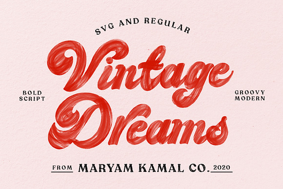 Download Vintage Dreams Modern Groovy Font Stunning Display Fonts Creative Market