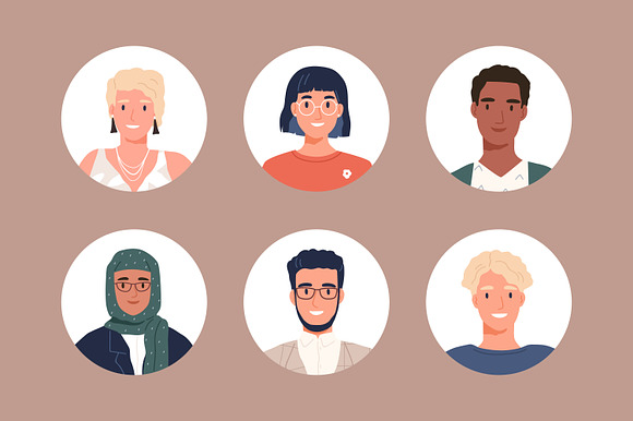 People avatar icon. Set of diverse working people, businessman and  businesswoman , #affiliate, #Set, #diverse, #working, #Pe…