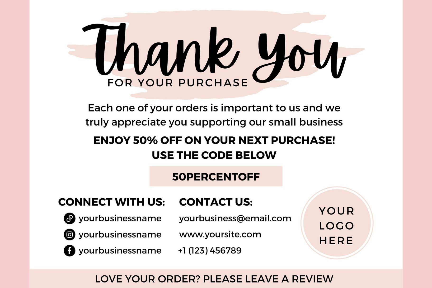 Business Thank You Card Canva 1 | Card Templates ~ Creative Market