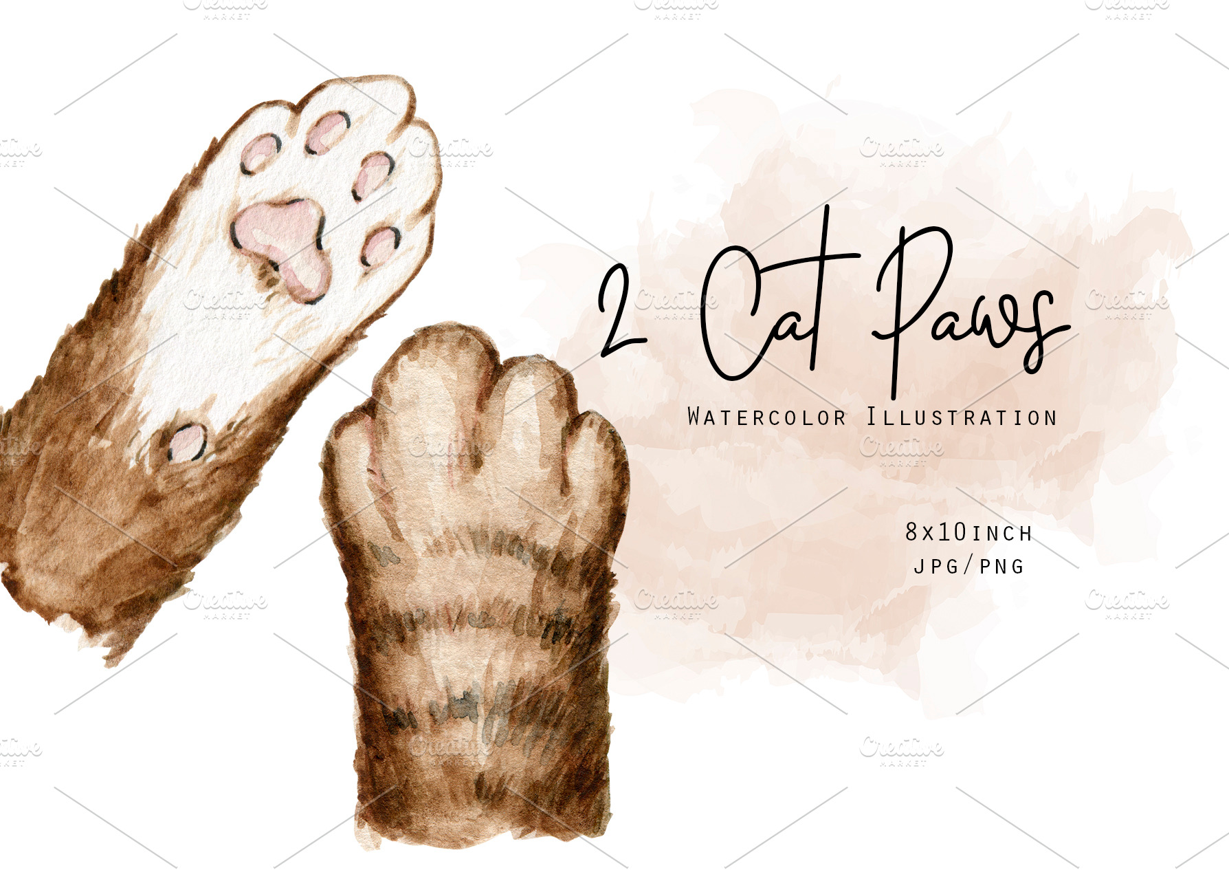 Watercolor Cat Paw Tattoos - wide 3