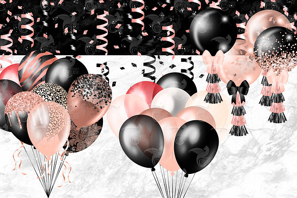 Download Peach And Black Balloons Clipart Pre Designed Photoshop Graphics Creative Market