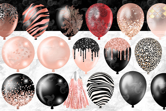 Download Peach And Black Balloons Clipart Pre Designed Photoshop Graphics Creative Market