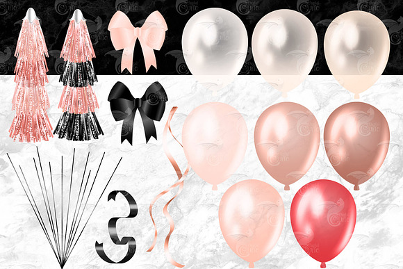 Download Peach And Black Balloons Clipart Pre Designed Photoshop Graphics Creative Market