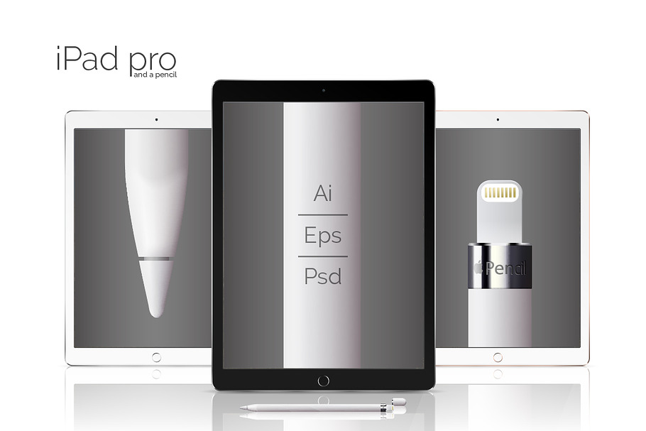 New Apple Ipad Pro Mock Up Psd Ai Creative Illustrator Templates Creative Market