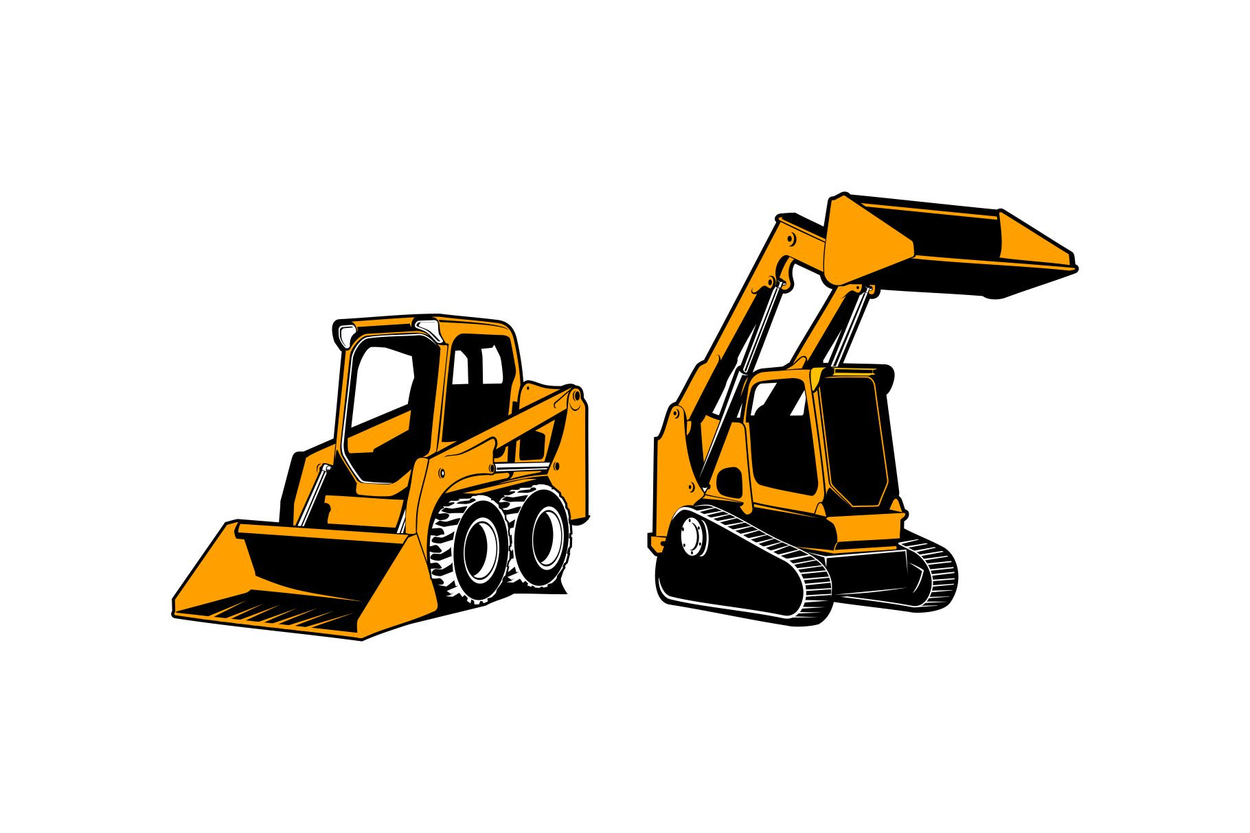 skid steer loader vector Transportation Illustrations Creative Market