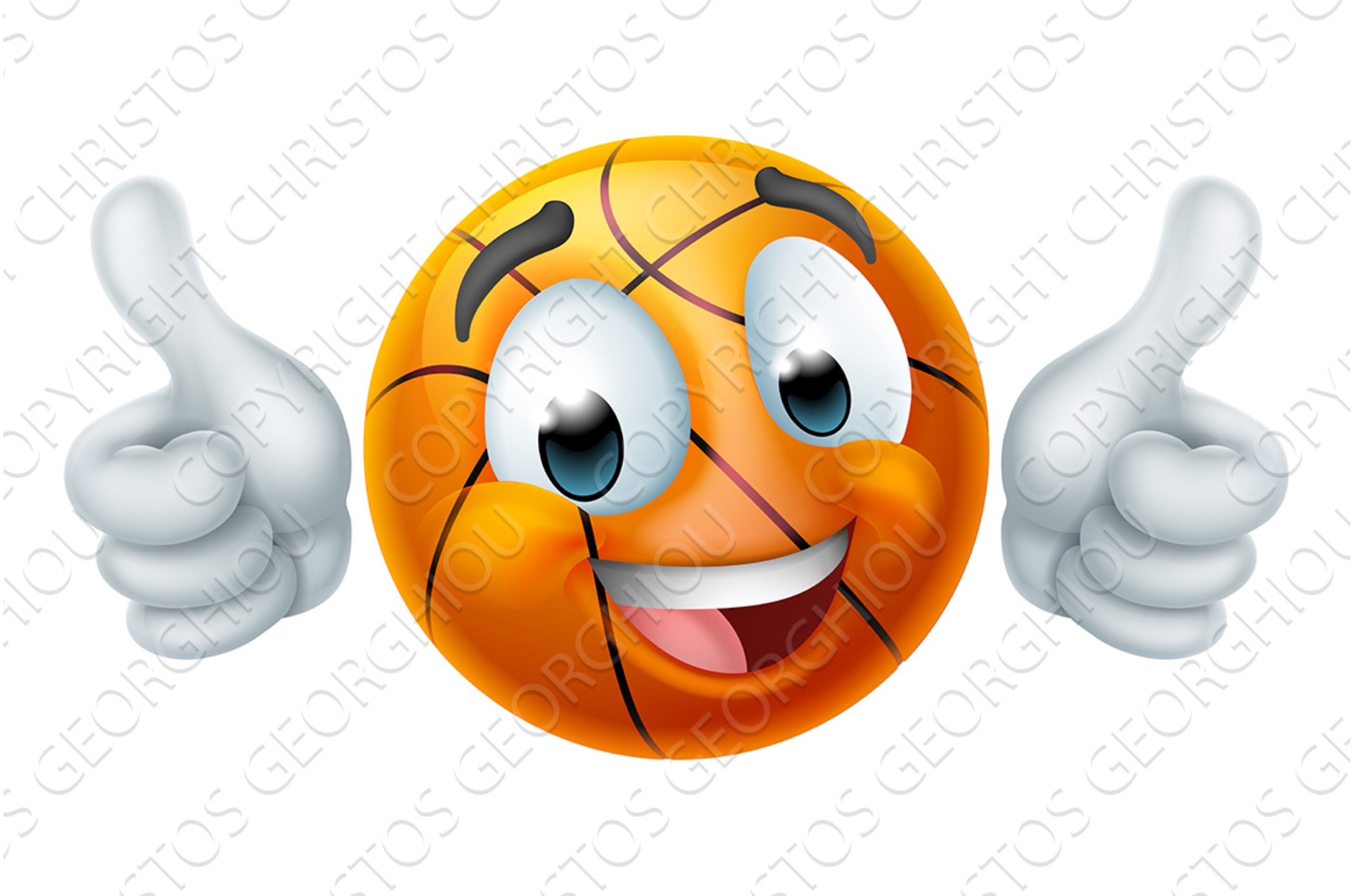 Basketball Ball Emoticon Face Emoji Graphics Creative Market