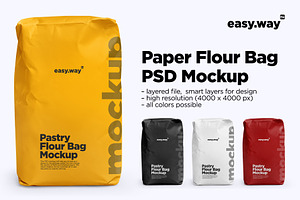 Download Flour Bag In A Front View Mockup Creative Photoshop Templates Creative Market