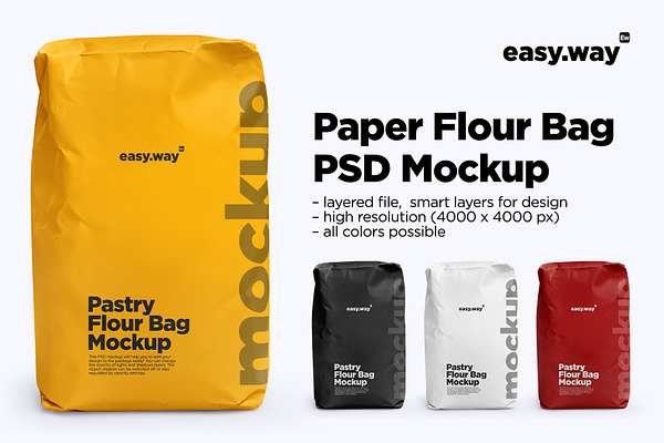 Download Paper Flour Bag Psd Mockups Set Creative Photoshop Templates Creative Market