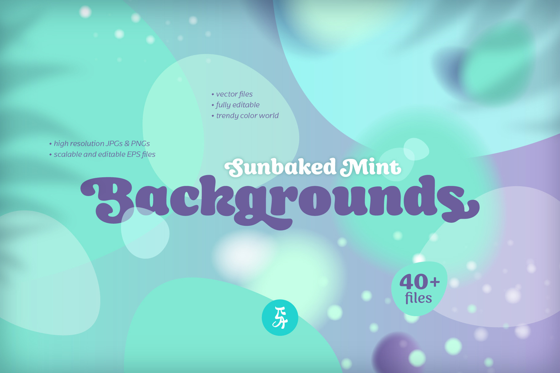 Vector Backgrounds in Sunbaked Mint | Pre-Designed Photoshop Graphics