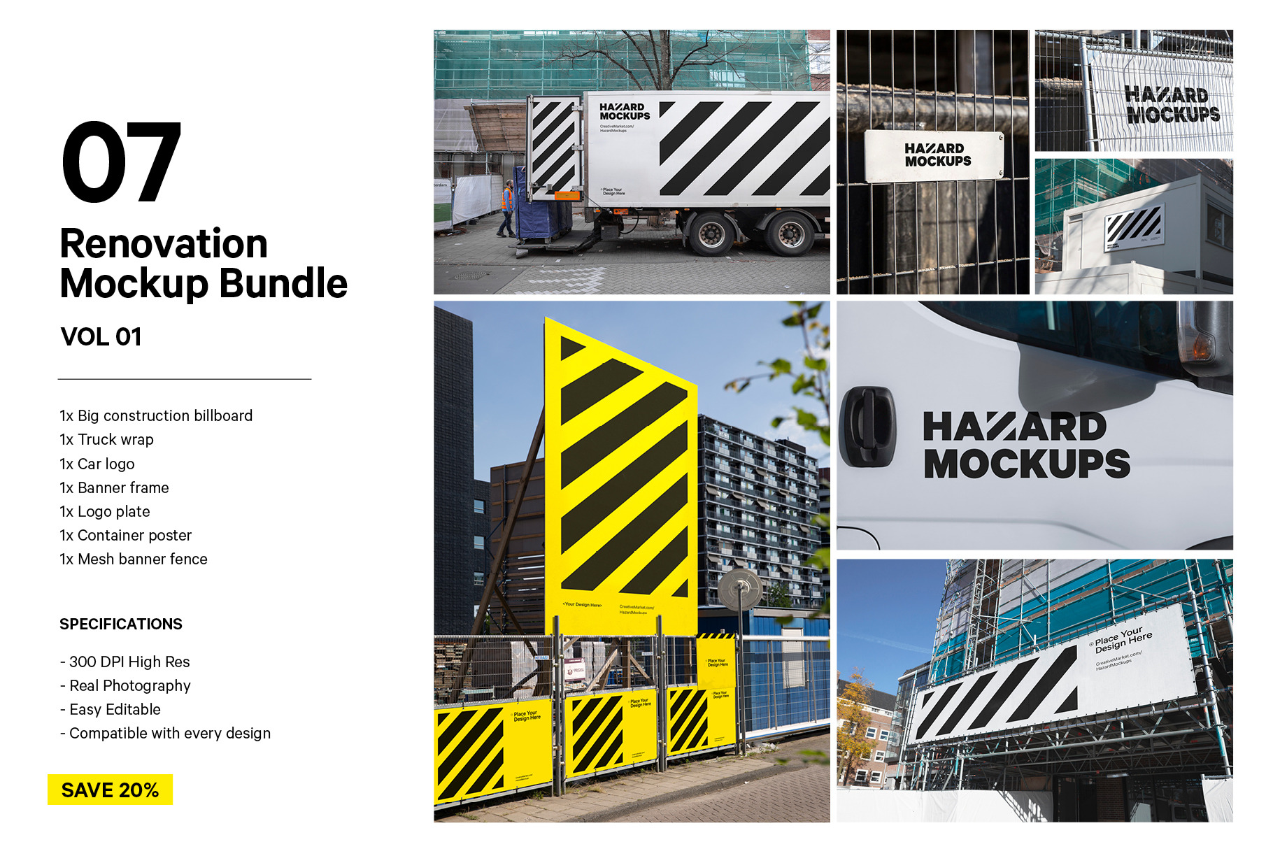 XL Construction Mockup Bundle | Advertising Mockups ~ Creative Market