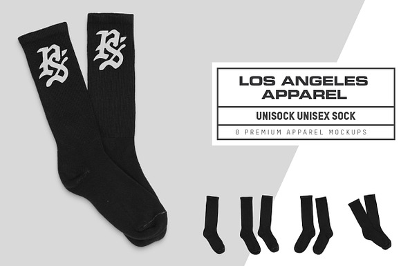 Download Los Angeles Apparel Unisock Mockups Creative Photoshop Templates Creative Market