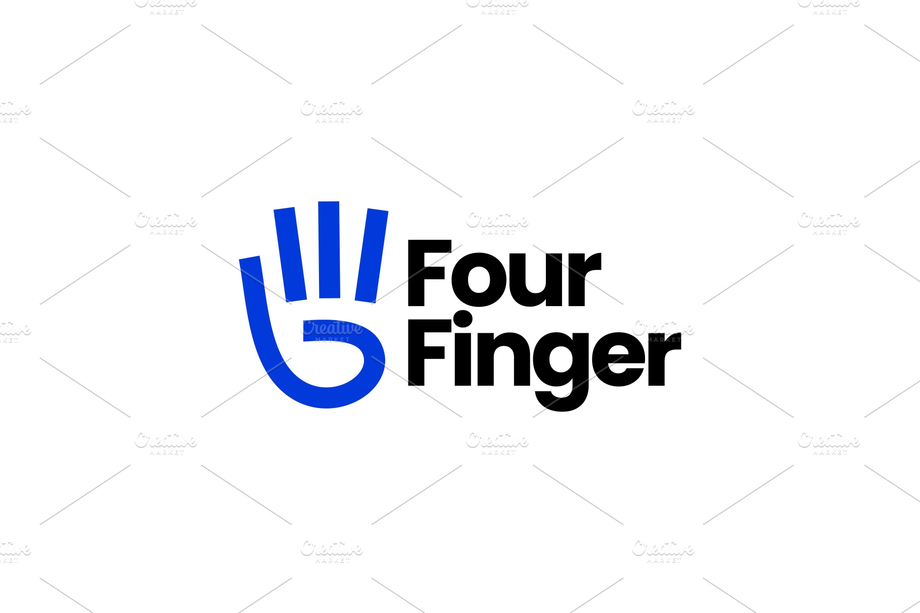 four finger hand gesture logo vector | Creative Illustrator Templates