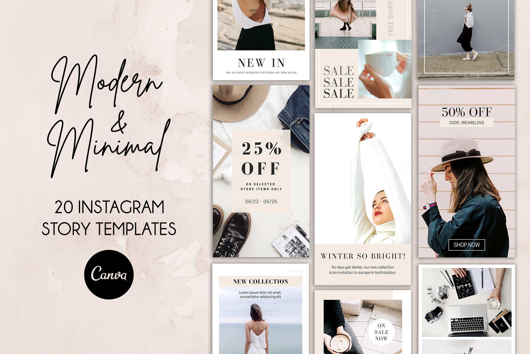 20 Minimal Instagram Story Templates | Creative Market