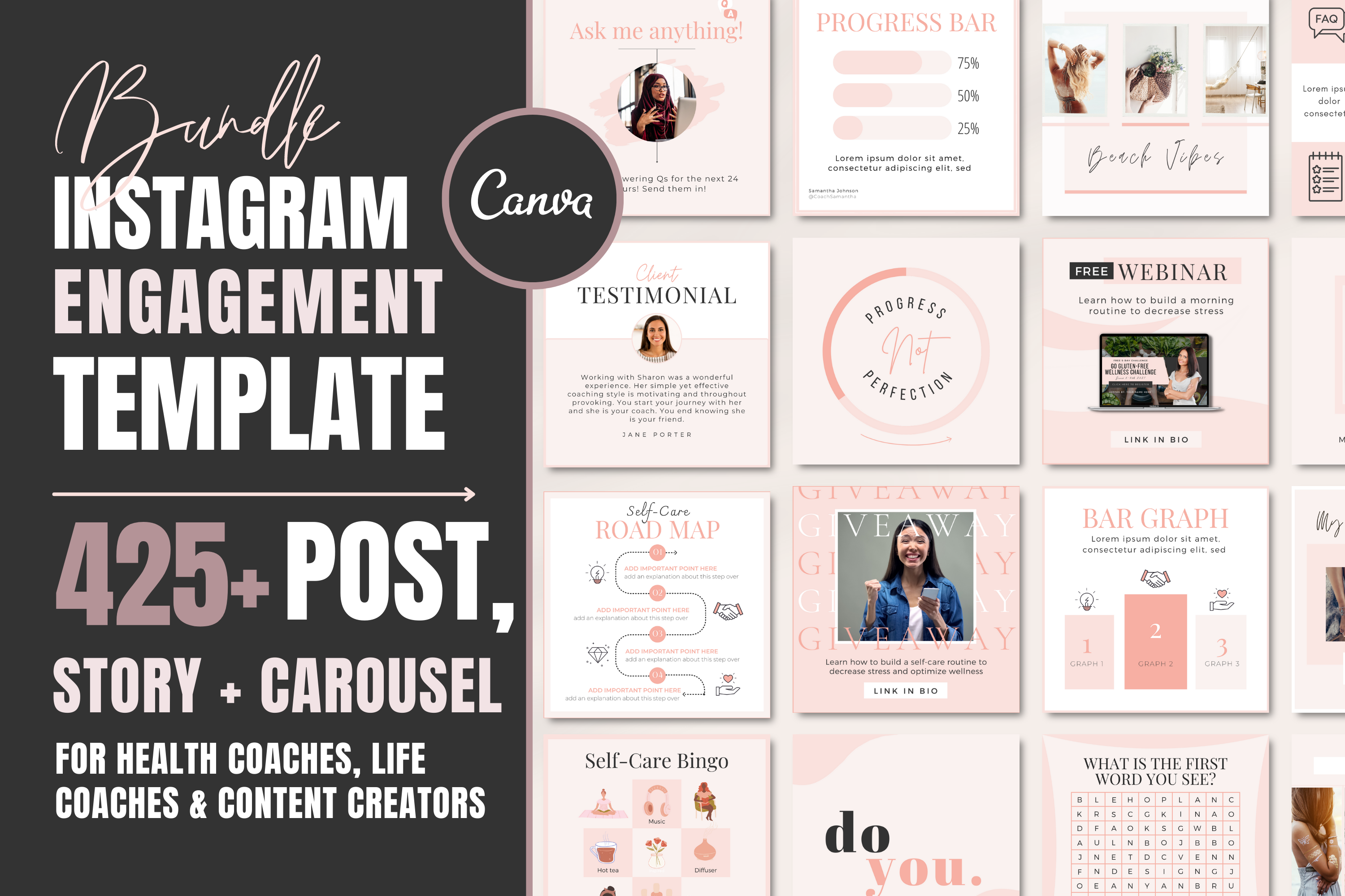 Instagram Bundle For Coaches - Canva | Social Media Templates ...