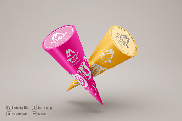 Download Ice Cream Cone Mockup Creative Photoshop Templates Creative Market