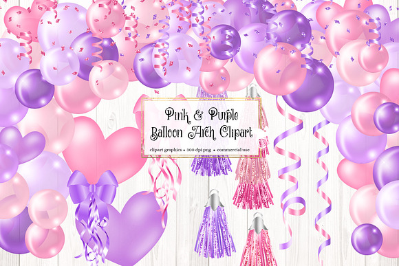 Download Pink Purple Balloon Arch Clipart Pre Designed Photoshop Graphics Creative Market