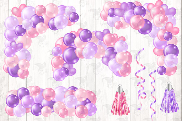 Download Pink Purple Balloon Arch Clipart Pre Designed Photoshop Graphics Creative Market