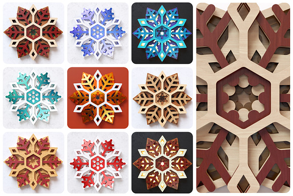 Snowflake 03 3D Layered SVG Cut File