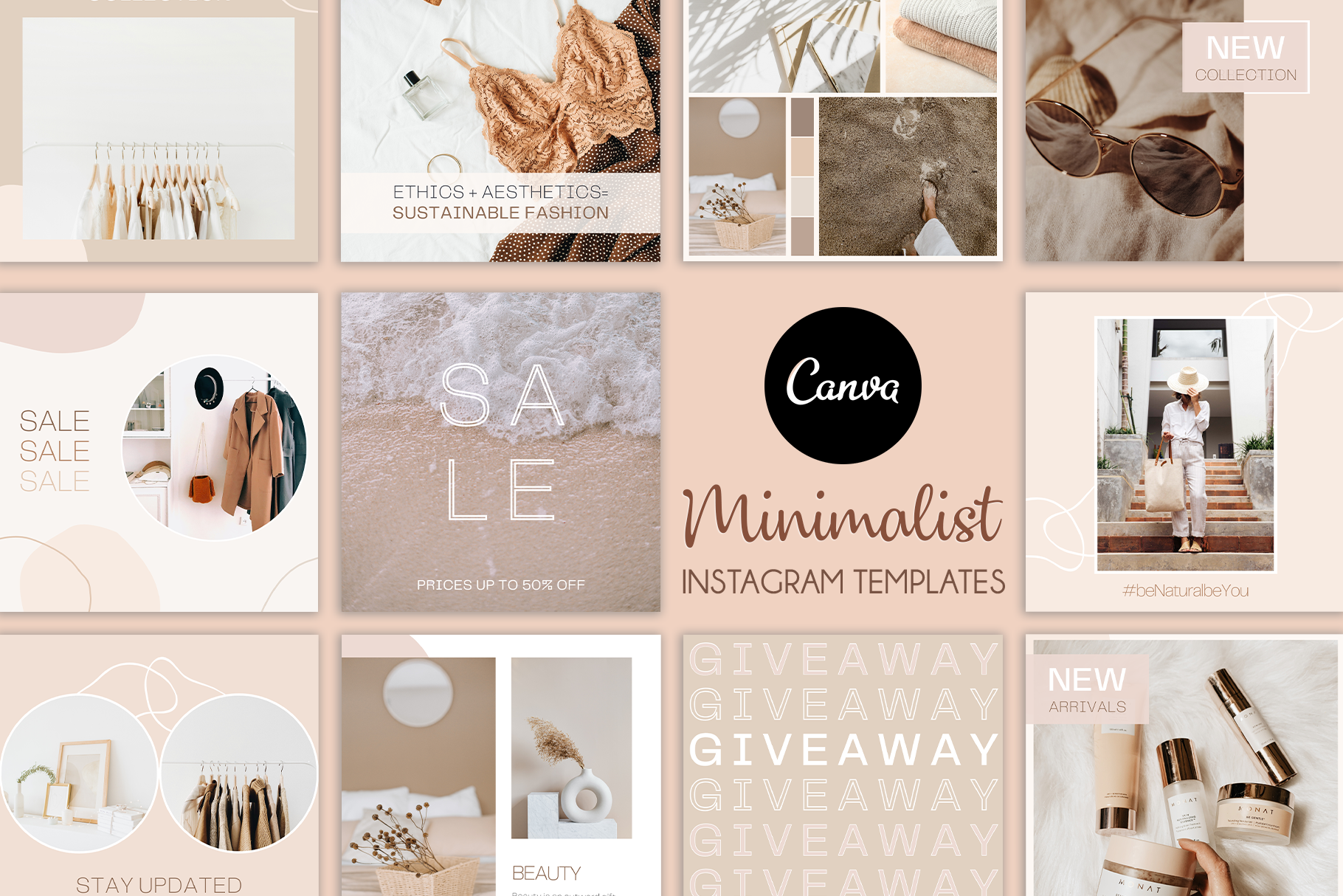 Minimalist Instagram Post Templates | Canva Templates ~ Creative Market