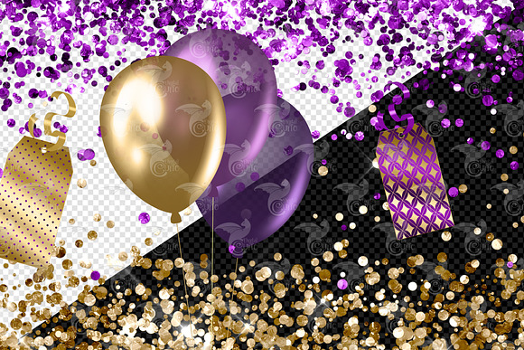 Download Purple And Gold Gift Clipart Pre Designed Photoshop Graphics Creative Market