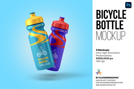 Two Shaker Bottles, Small and Big Mockup