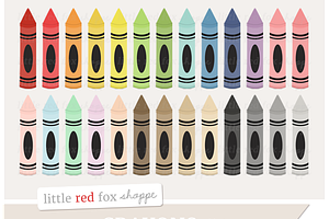 Crayons Clipart - Watercolor Crayons