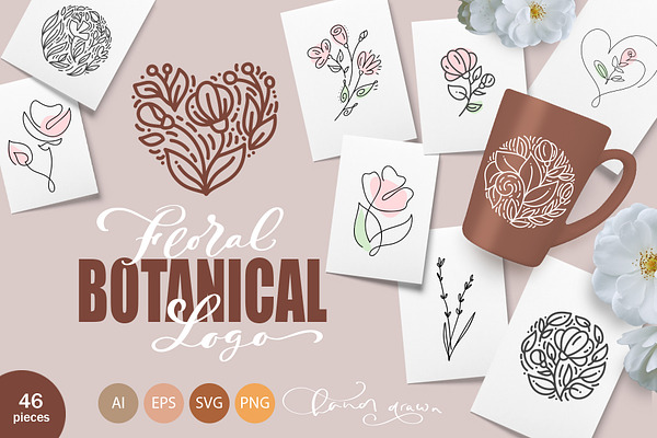 Download Abstract Flower Face Set Svg Vector Creative Market