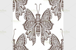 Vector Doodle Butterfly, | Pre-Designed Illustrator Graphics ~ Creative