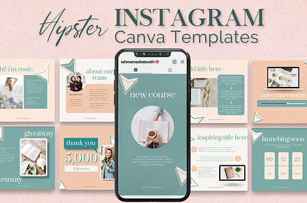 Instagram Canva Templates - Blue | Social Media Templates ~ Creative Market