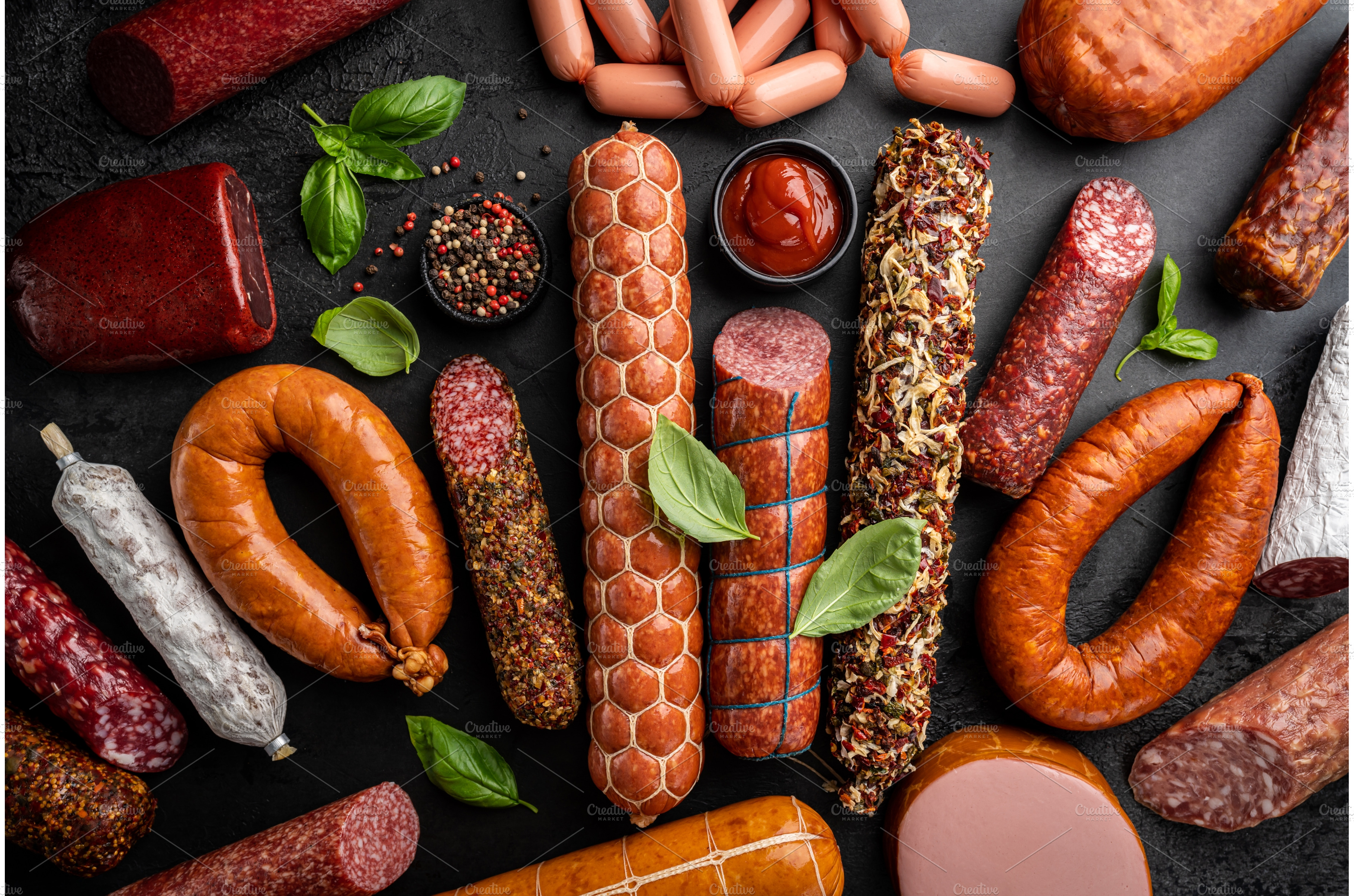 set-of-different-types-of-sausages-holiday-stock-photos-creative-market