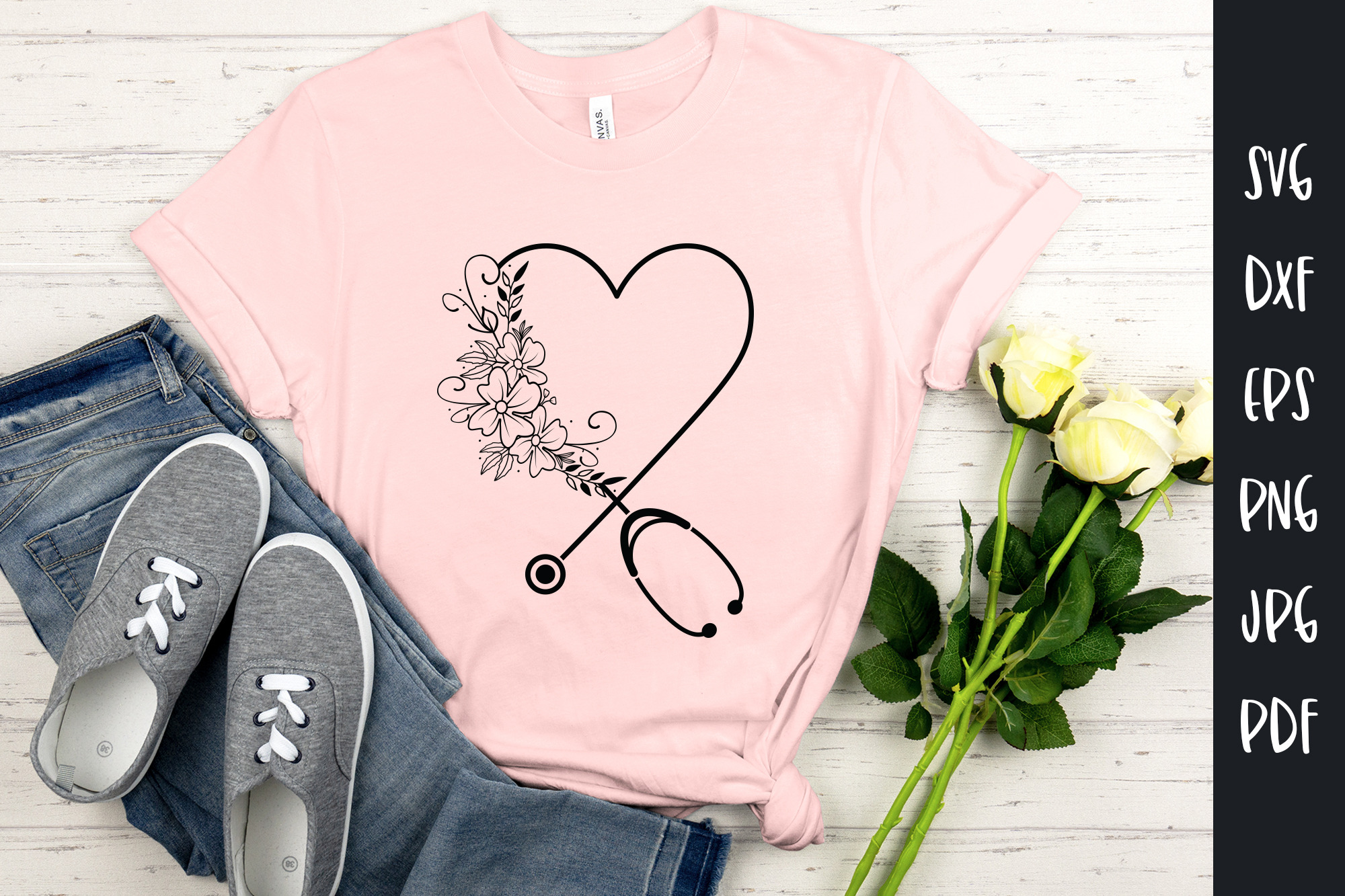 Download Floral Stethoscope Svg Creative Market