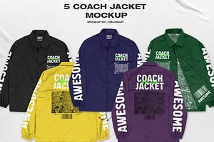 Download Coach Jacket Mockup Modelled Creative Photoshop Templates Creative Market