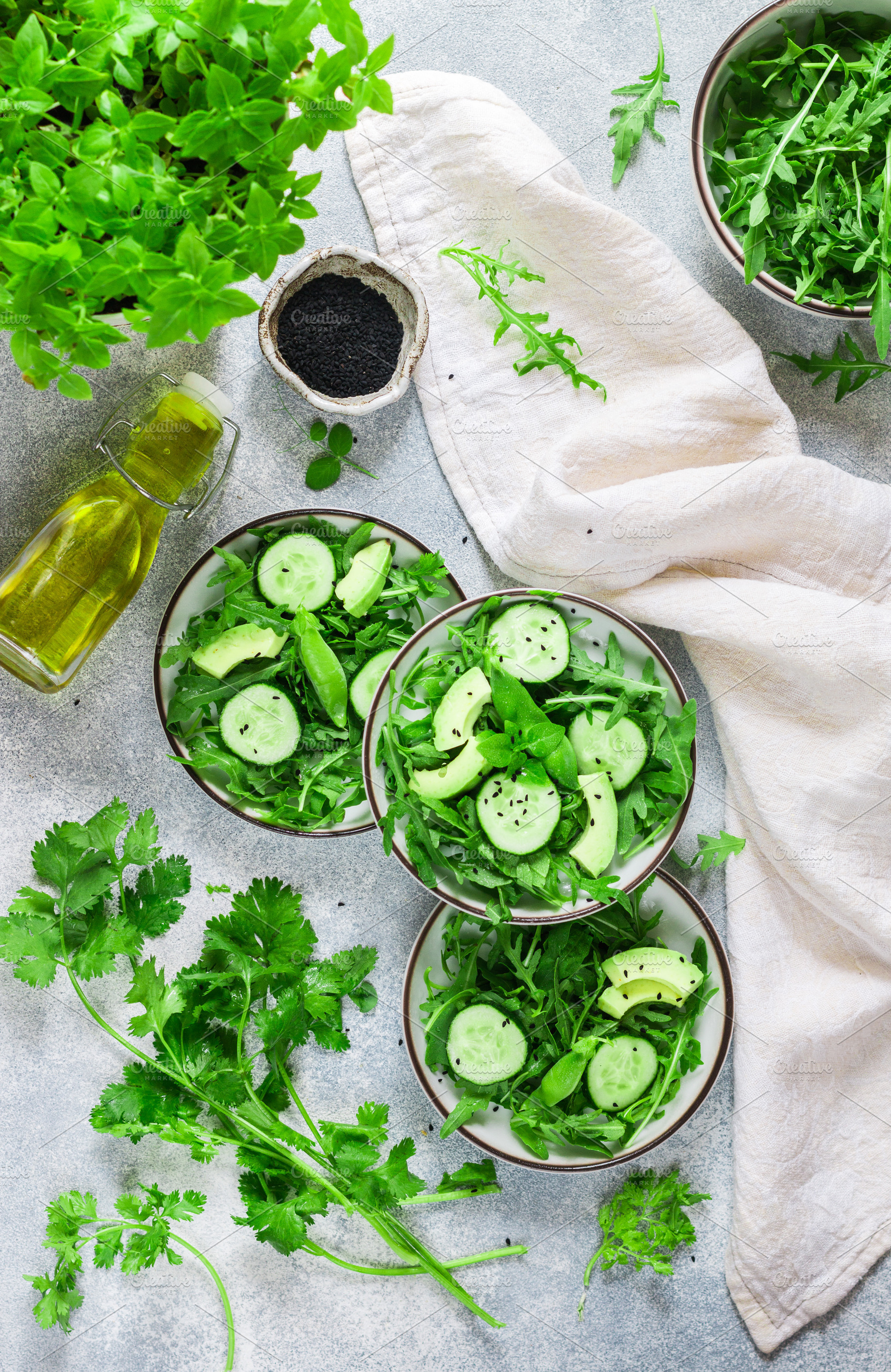 Green vegan salad | Food Images ~ Creative Market