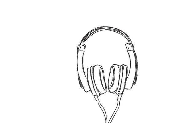 headphones, sketch, vector | Pre-Designed Illustrator Graphics