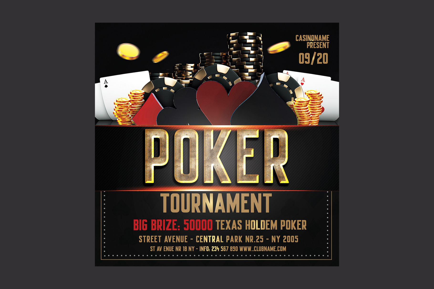 Poker Tournament Flyer Flyer Templates Creative Market