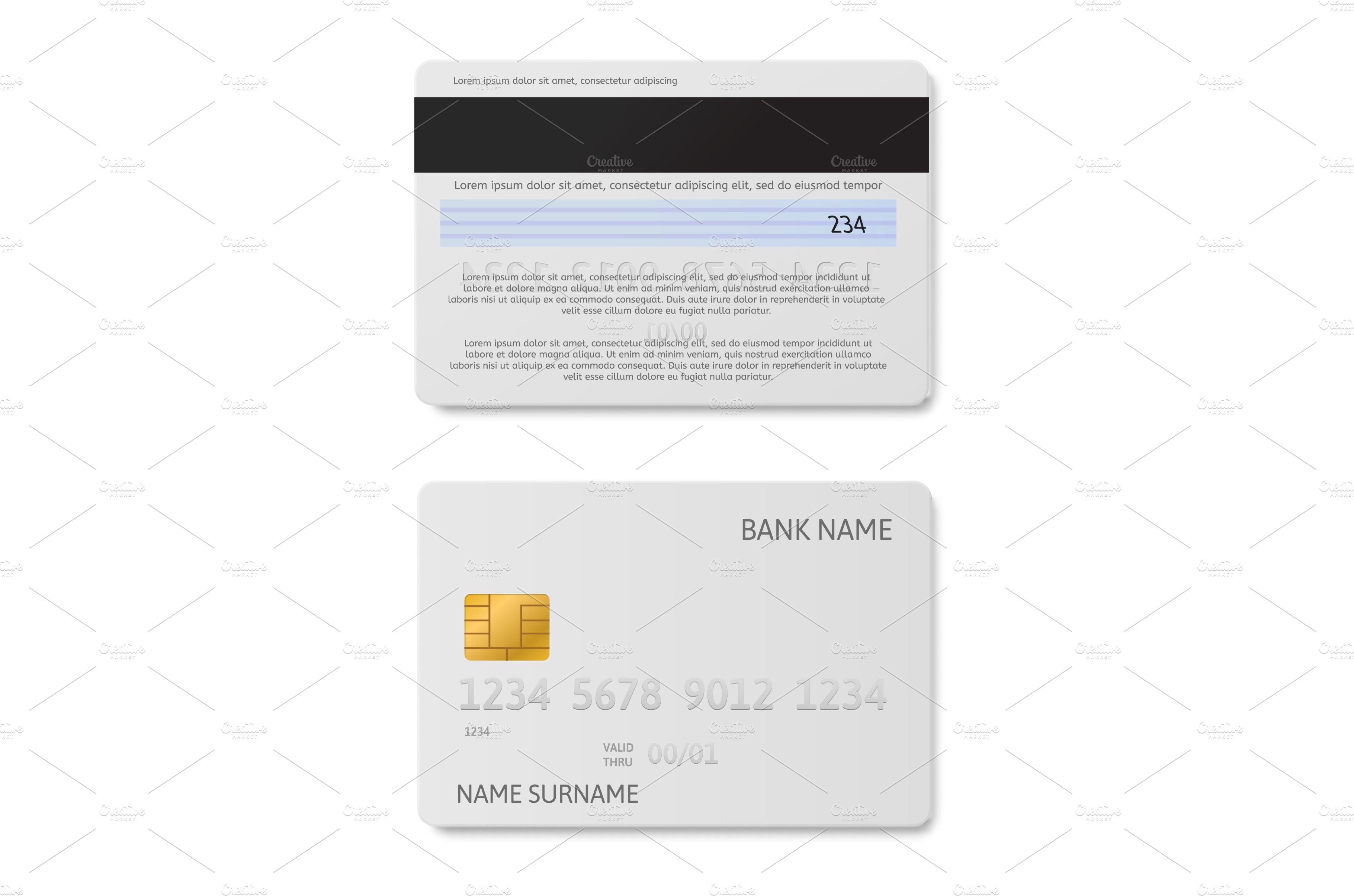 Credit card white. Plastic debit | Finance Illustrations ~ Creative Market