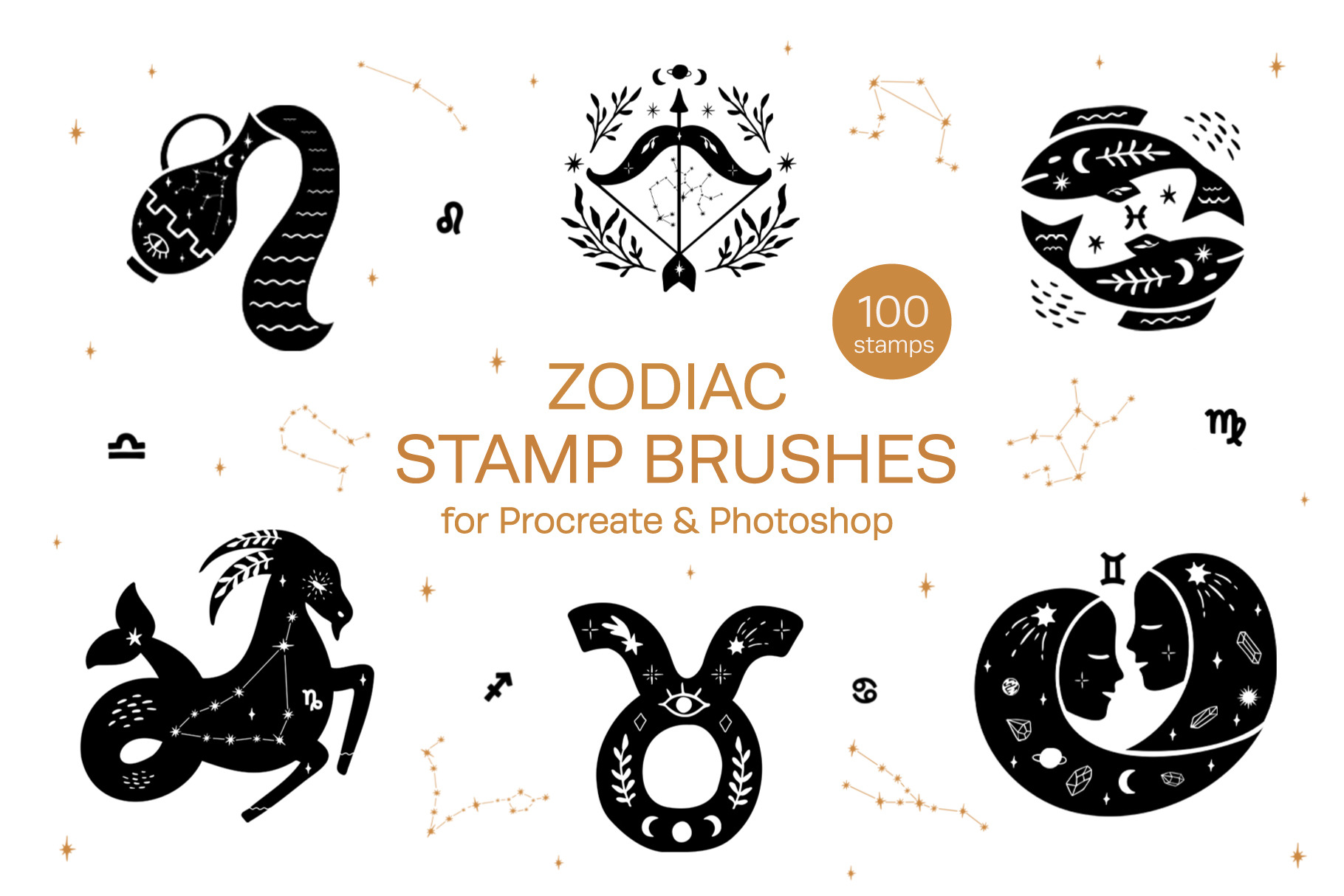 100 Tarot Card Brush Stamps Procreate Tarot Card Brush Stamps Tarot Card  Procreate Stamps Procreate Tarot Card Stamps 