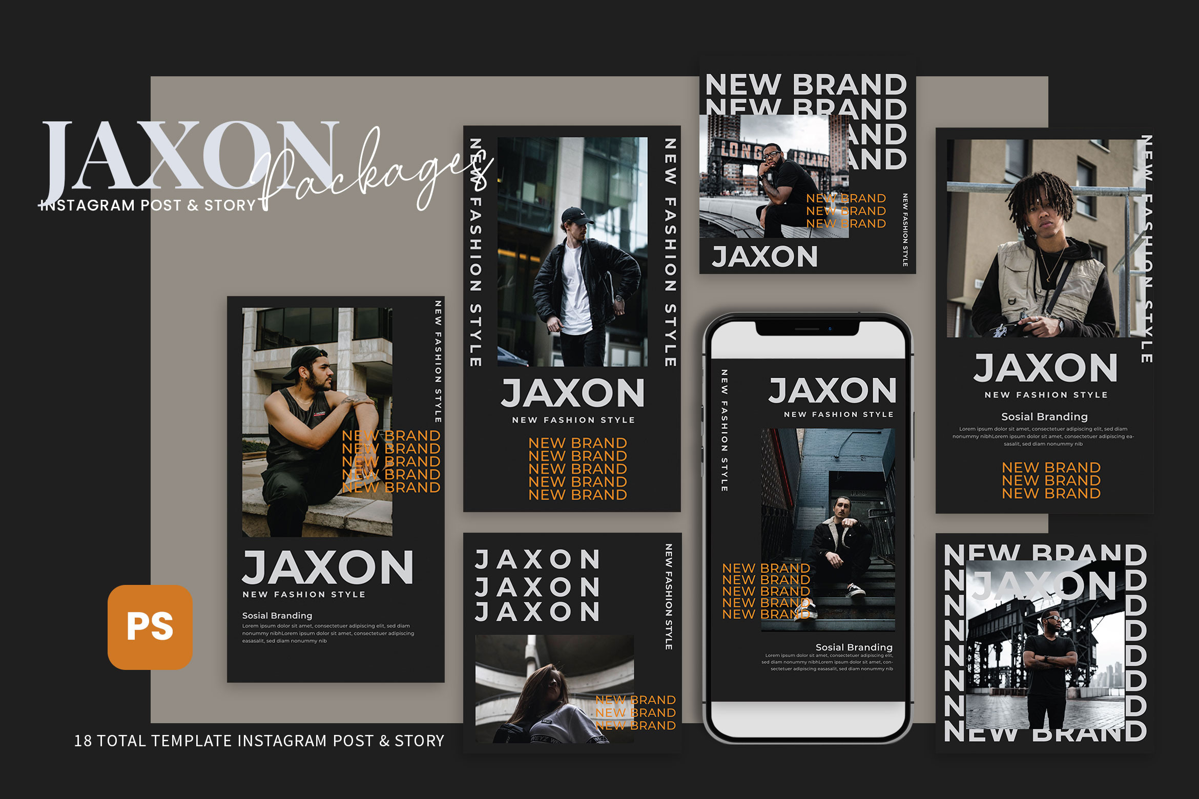 Jaxon - Urban Fashion Instagram | Social Media Templates ~ Creative Market