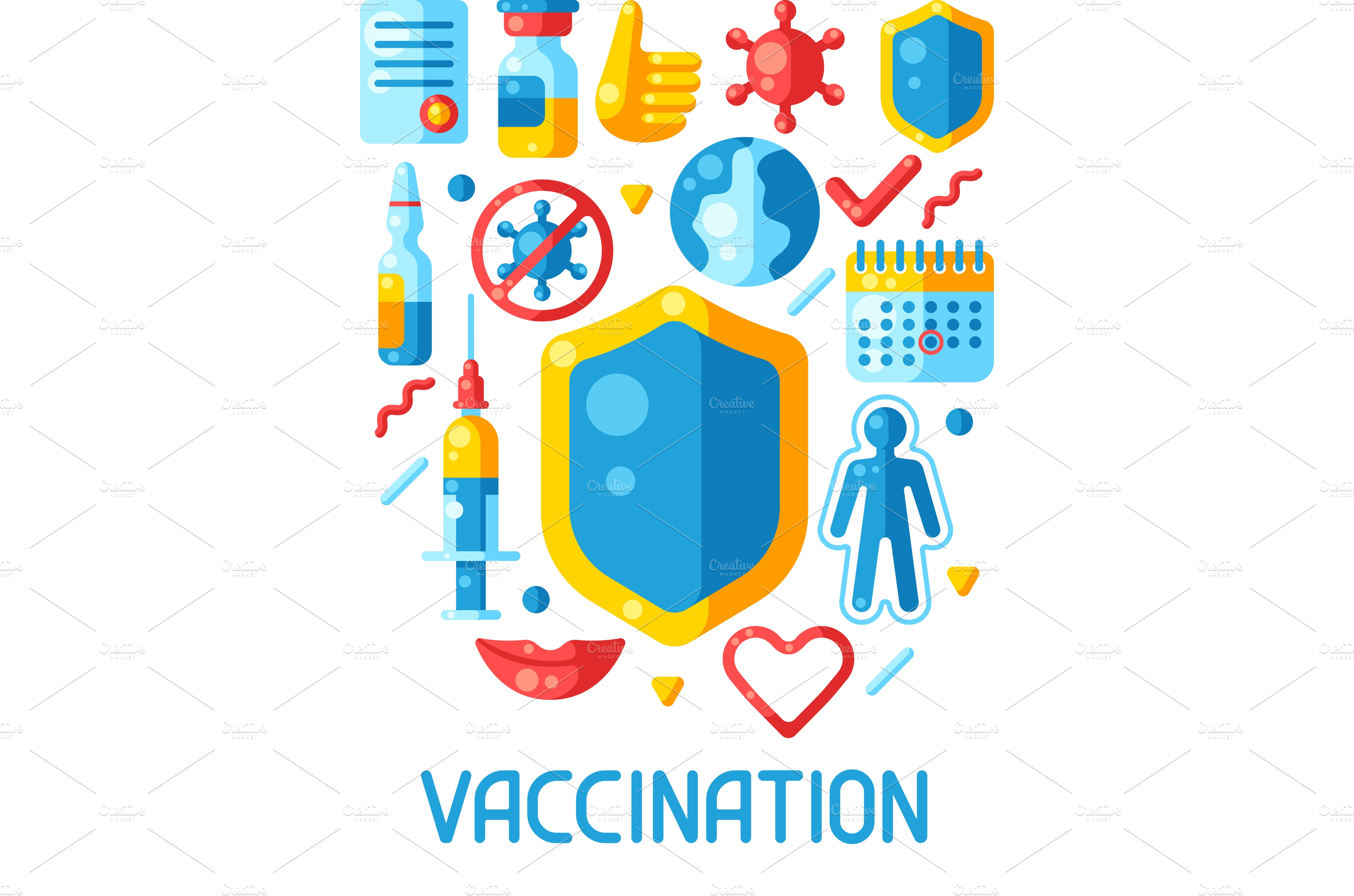 Vaccination concept background with | Healthcare Illustrations