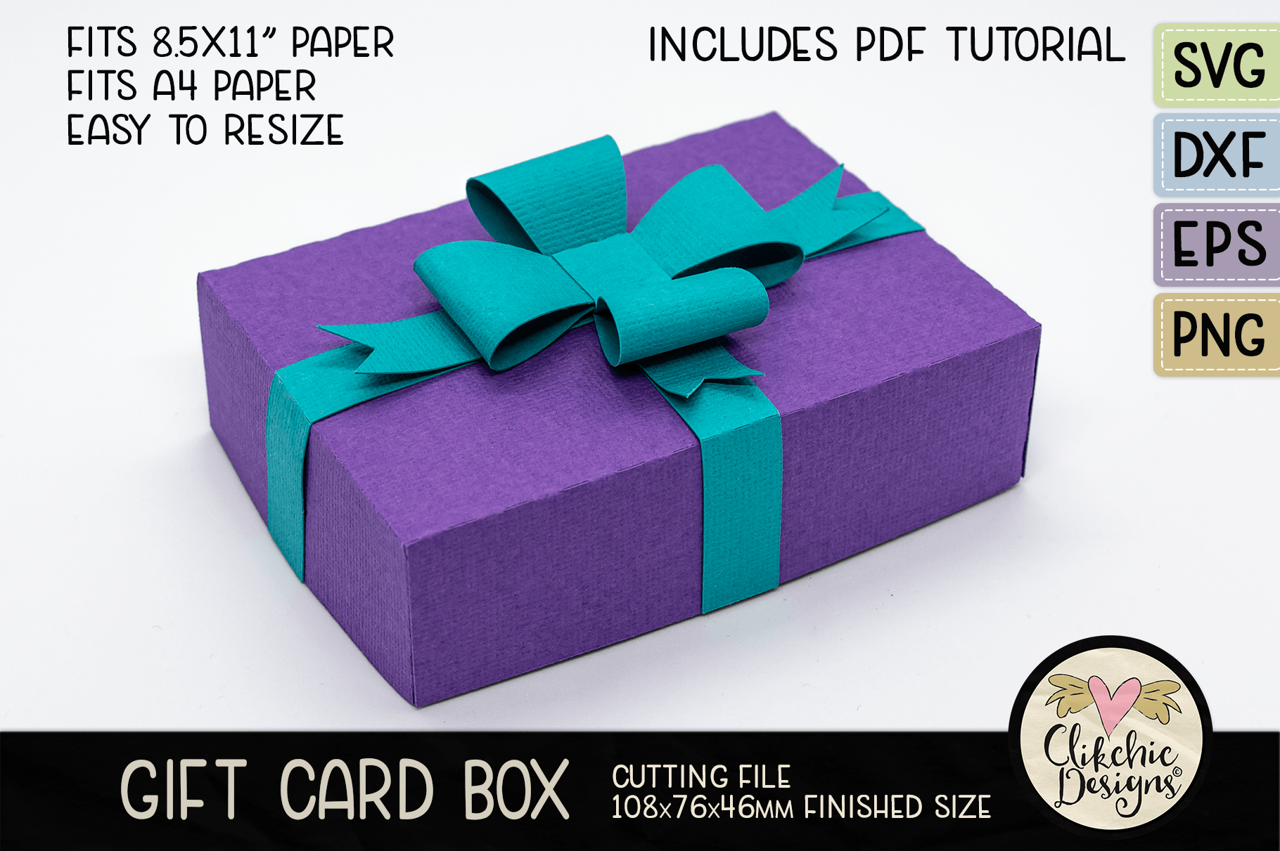 Gift Card Box With Ribbon SVG Templates & Themes Creative Market