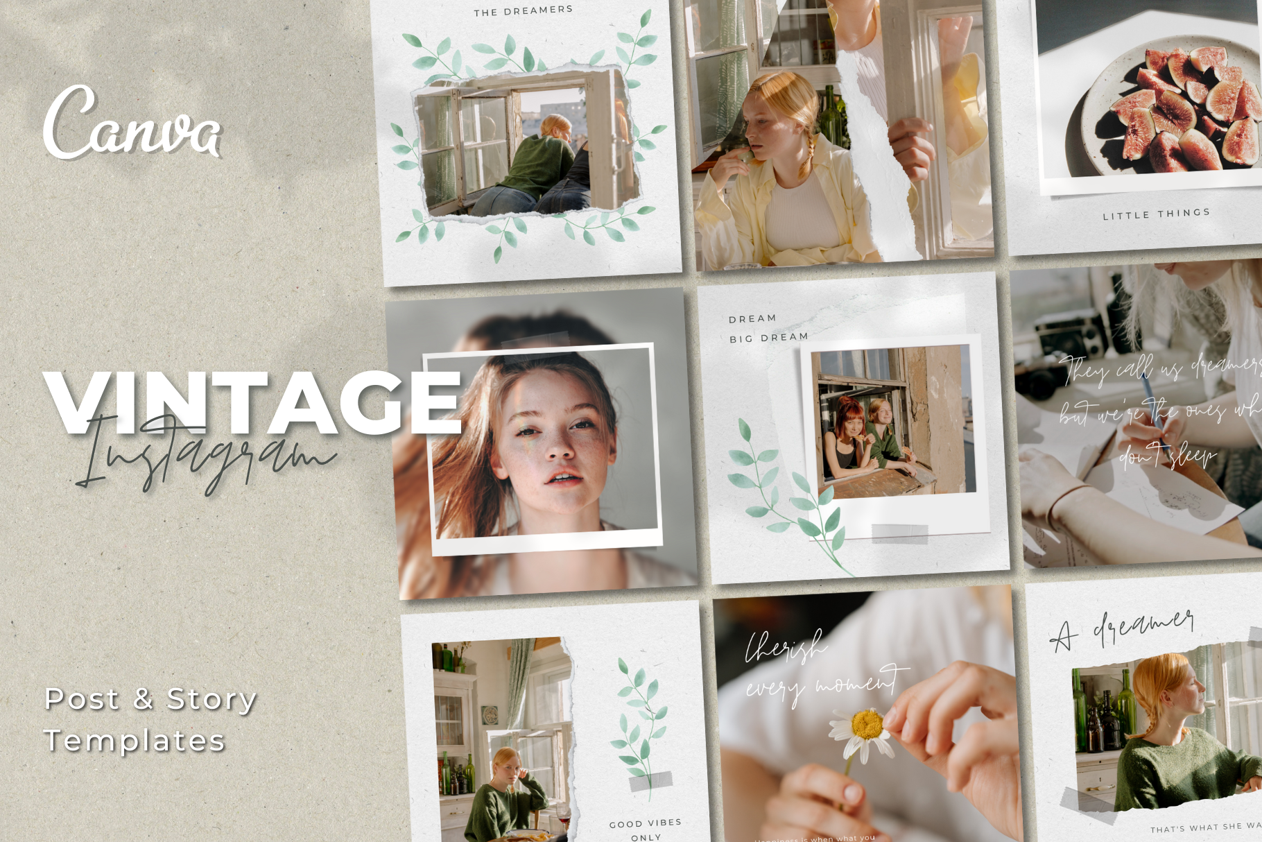 Vintage Instagram Post Templates | Creative Market