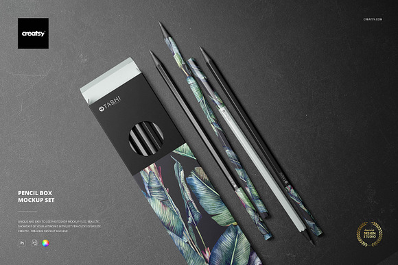 Download Pencil Box Mockup Set Creative Photoshop Templates Creative Market