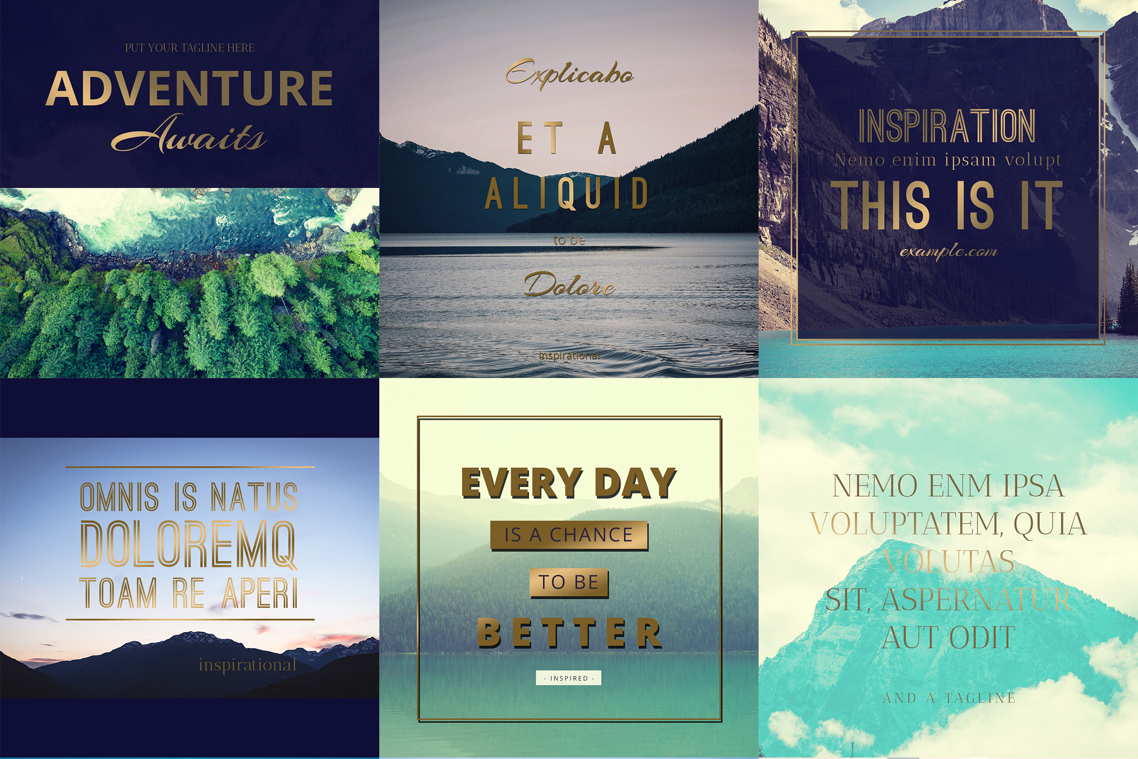 Scenery Quotes Layout Set | Marketing Templates ~ Creative Market