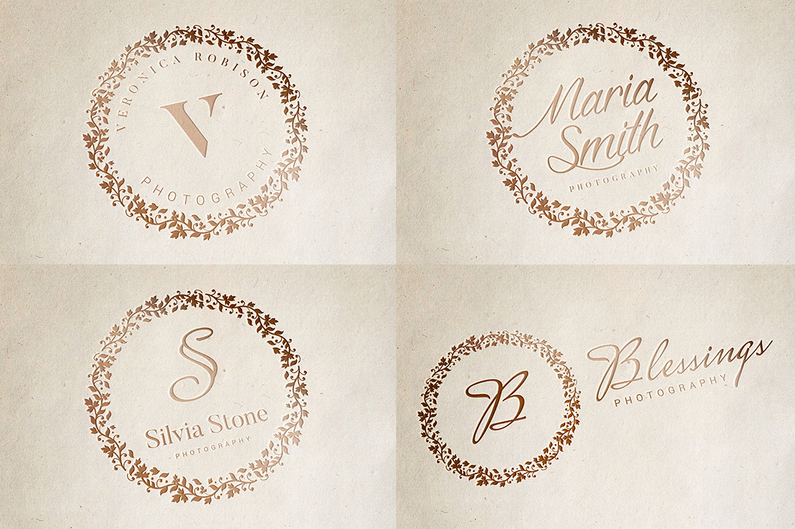 Beautiful Rose Gold Logos + Bonus | Creative Illustrator Templates ~ Creative Market