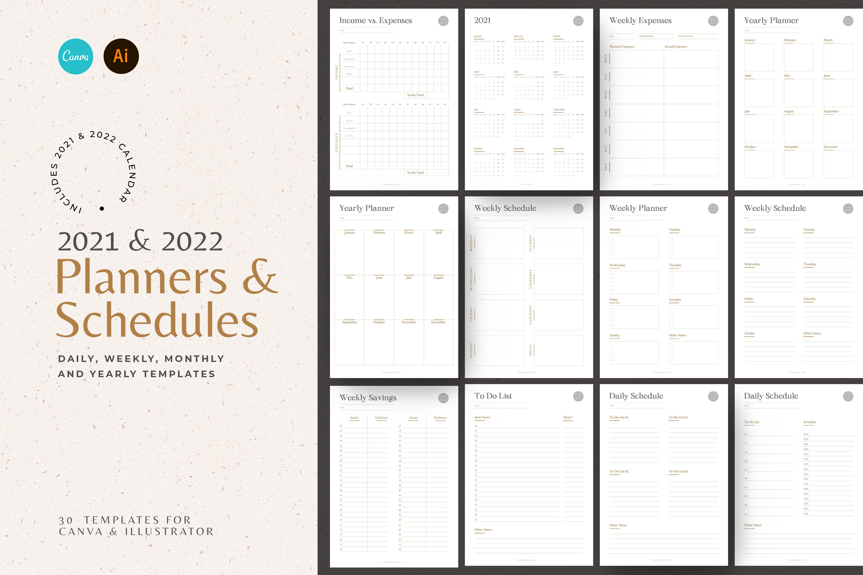 2021 & 2022 Planners Bundle | Templates & Themes ~ Creative Market